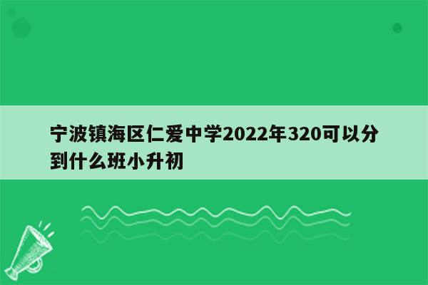 宁波镇海区仁爱中学2022年320可以分到什么班小升初