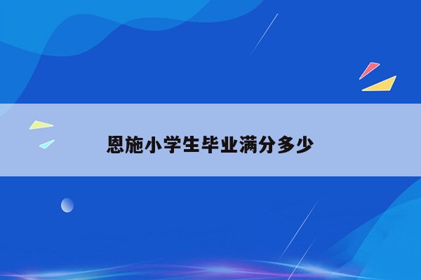 恩施小学生毕业满分多少