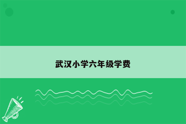 武汉小学六年级学费