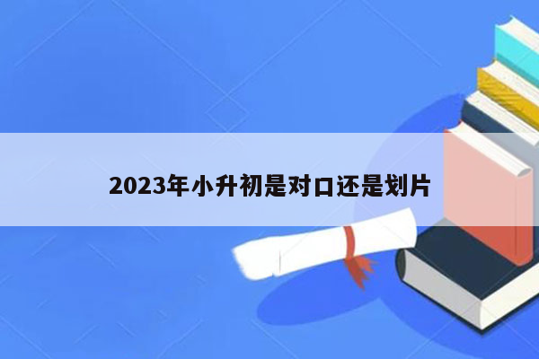 2023年小升初是对口还是划片