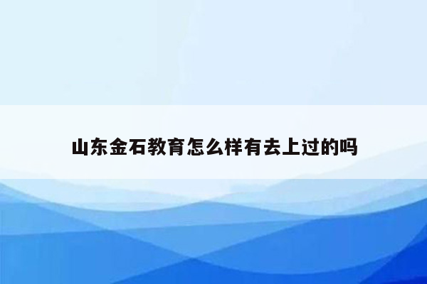 山东金石教育怎么样有去上过的吗