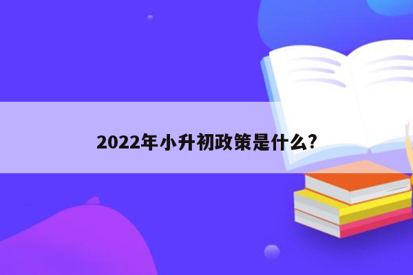 2022年小升初政策是什么?