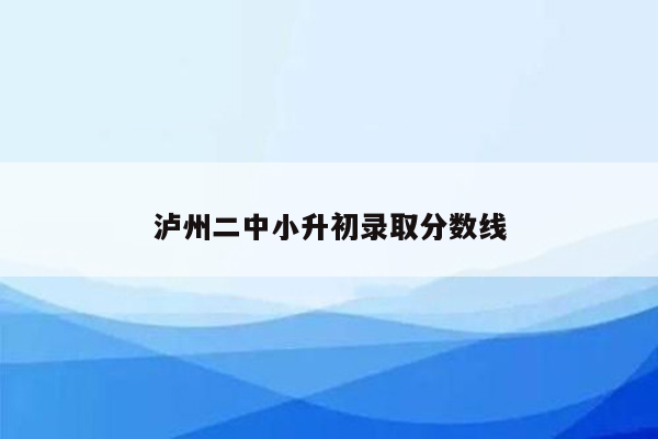 泸州二中小升初录取分数线