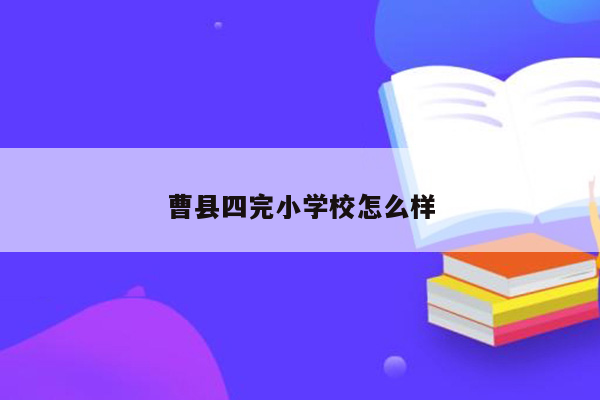 曹县四完小学校怎么样