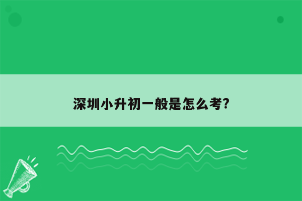 深圳小升初一般是怎么考?