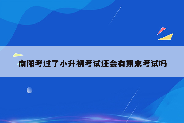 南阳考过了小升初考试还会有期末考试吗