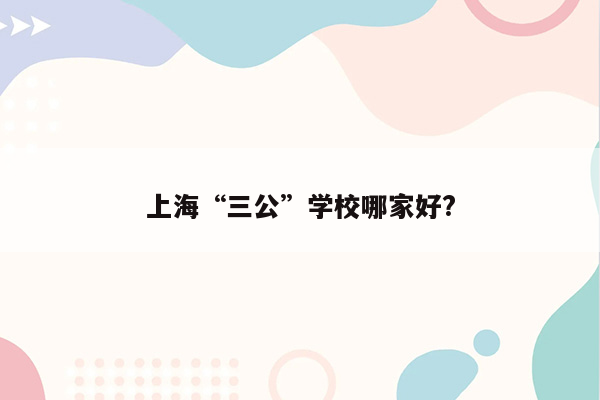 上海“三公”学校哪家好?