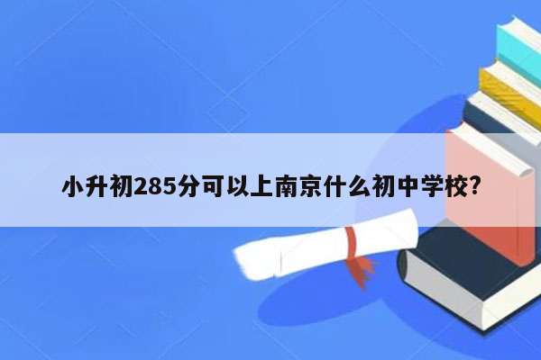 小升初285分可以上南京什么初中学校?