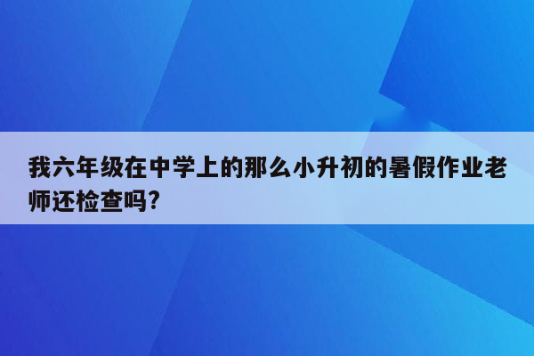 我六年级在中学上的那么小升初的暑假作业老师还检查吗?