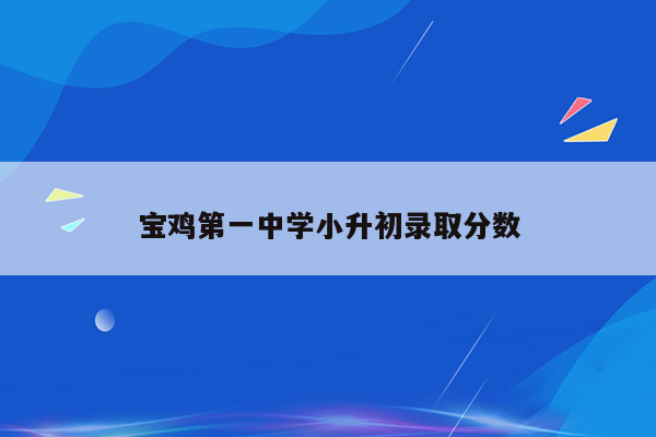 宝鸡第一中学小升初录取分数