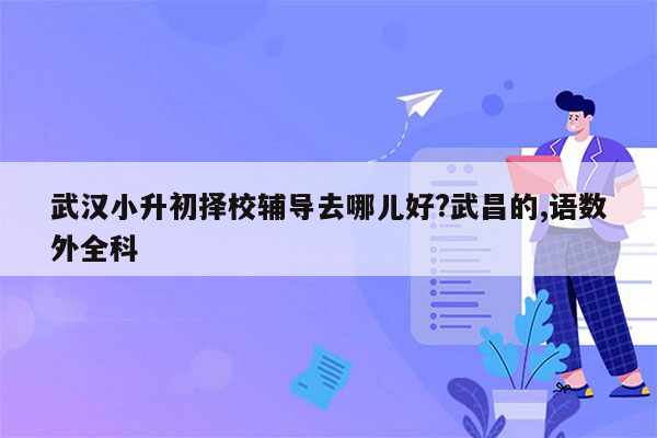 武汉小升初择校辅导去哪儿好?武昌的,语数外全科