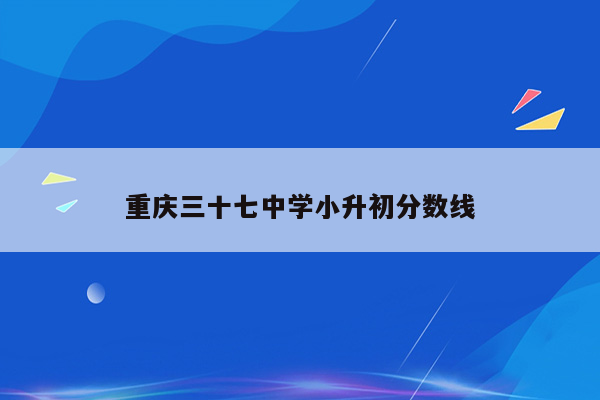 重庆三十七中学小升初分数线