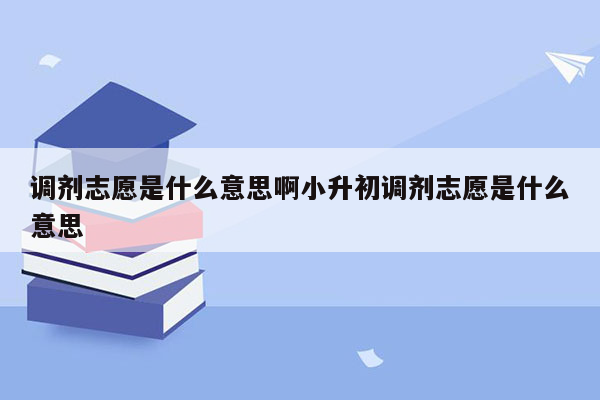 调剂志愿是什么意思啊小升初调剂志愿是什么意思