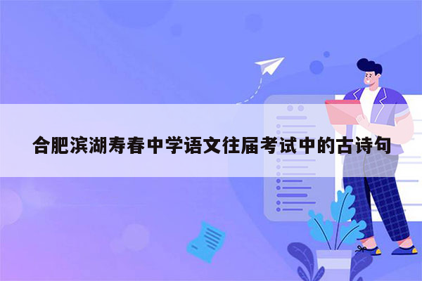 合肥滨湖寿春中学语文往届考试中的古诗句