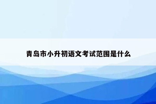 青岛市小升初语文考试范围是什么