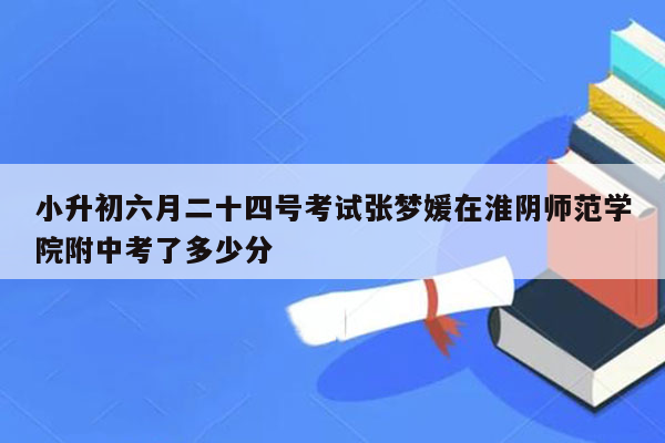 小升初六月二十四号考试张梦媛在淮阴师范学院附中考了多少分