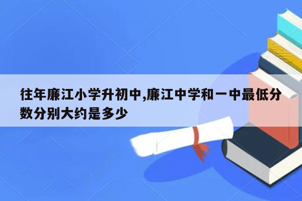 往年廉江小学升初中,廉江中学和一中最低分数分别大约是多少