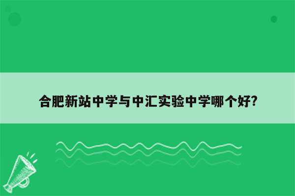 合肥新站中学与中汇实验中学哪个好?