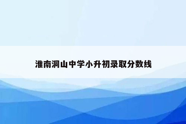 淮南洞山中学小升初录取分数线