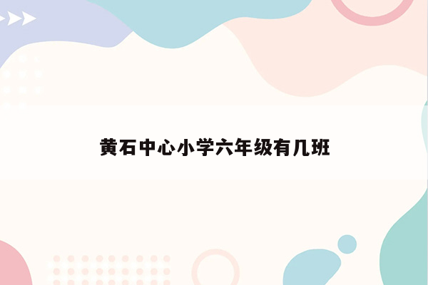 黄石中心小学六年级有几班