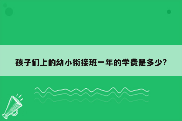 孩子们上的幼小衔接班一年的学费是多少?