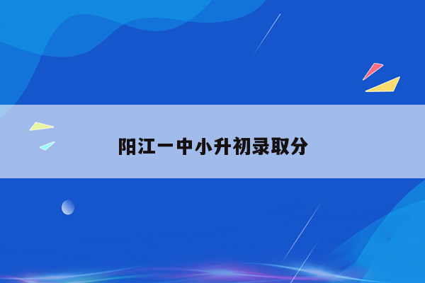 阳江一中小升初录取分