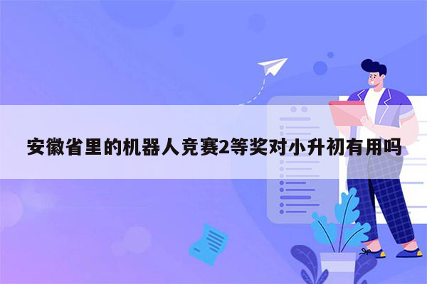 安徽省里的机器人竞赛2等奖对小升初有用吗