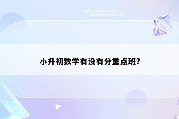 小升初数学有没有分重点班?