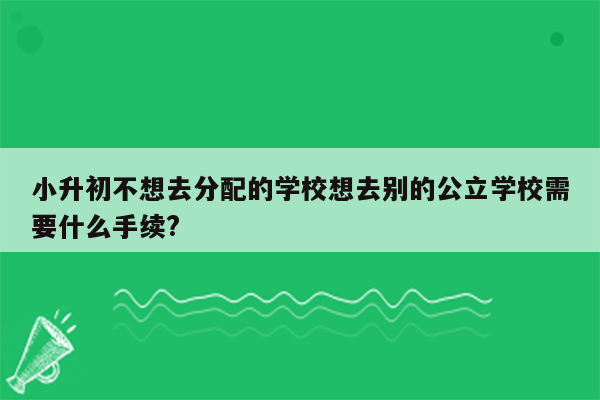 小升初不想去分配的学校想去别的公立学校需要什么手续?