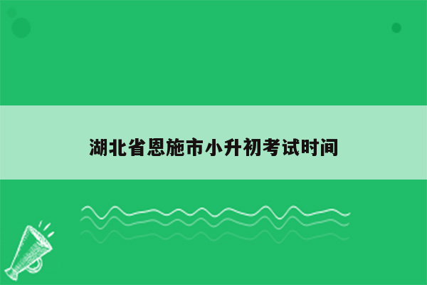 湖北省恩施市小升初考试时间