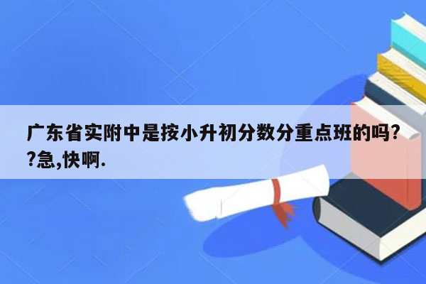 广东省实附中是按小升初分数分重点班的吗??急,快啊.