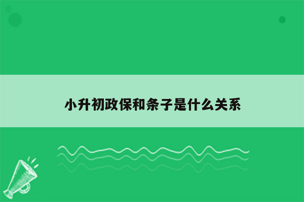 小升初政保和条子是什么关系