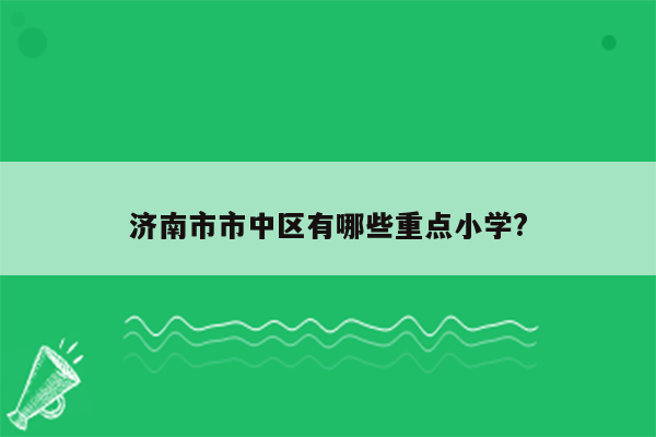 济南市市中区有哪些重点小学?