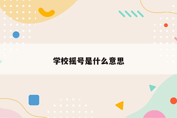 学校摇号是什么意思