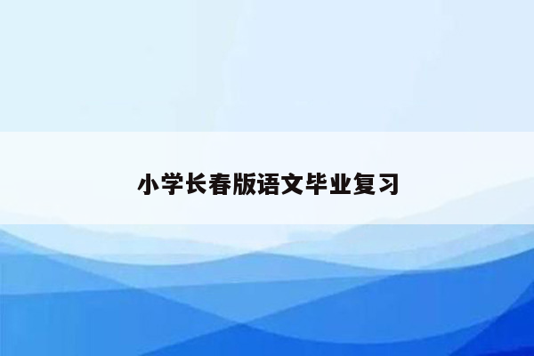 小学长春版语文毕业复习