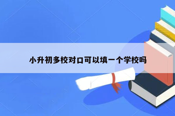 小升初多校对口可以填一个学校吗