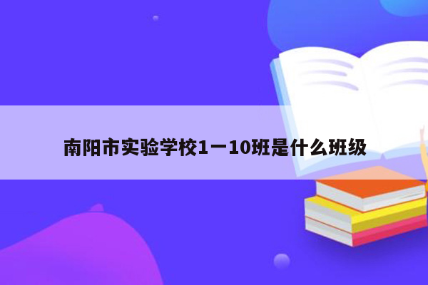 南阳市实验学校1一10班是什么班级