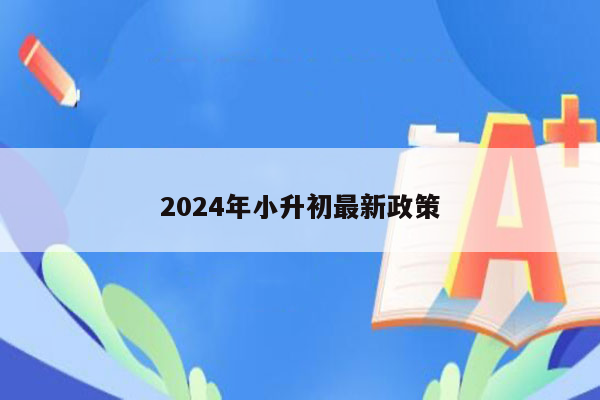 2024年小升初最新政策