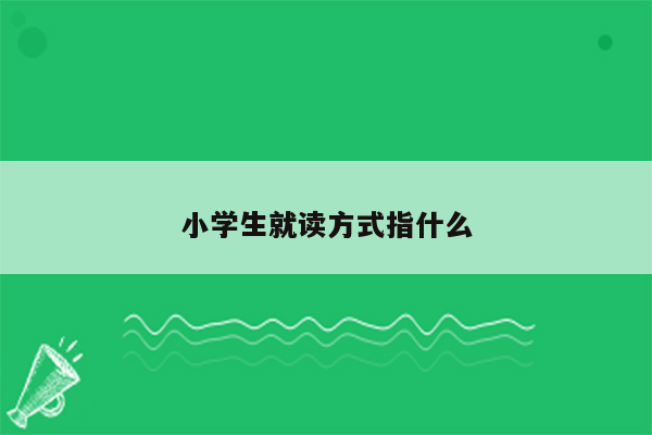 小学生就读方式指什么