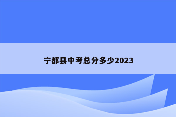 宁都县中考总分多少2023