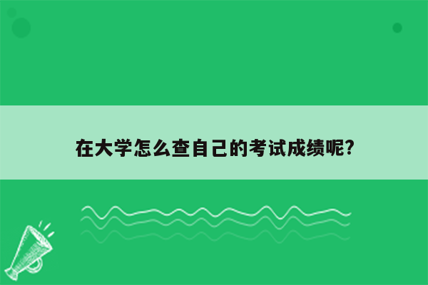 在大学怎么查自己的考试成绩呢?