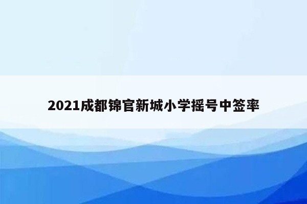 2021成都锦官新城小学摇号中签率