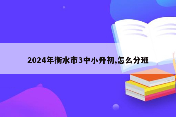 2024年衡水市3中小升初,怎么分班