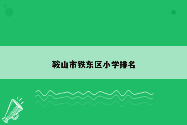 鞍山市铁东区小学排名