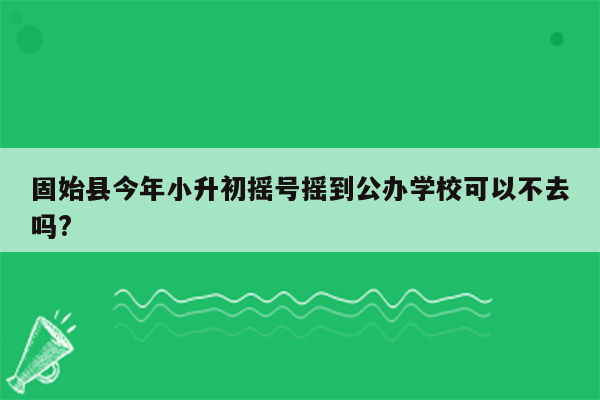 固始县今年小升初摇号摇到公办学校可以不去吗?