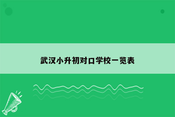 武汉小升初对口学校一览表