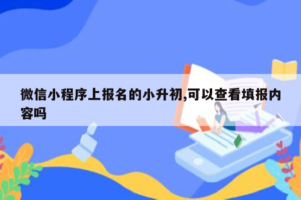 微信小程序上报名的小升初,可以查看填报内容吗