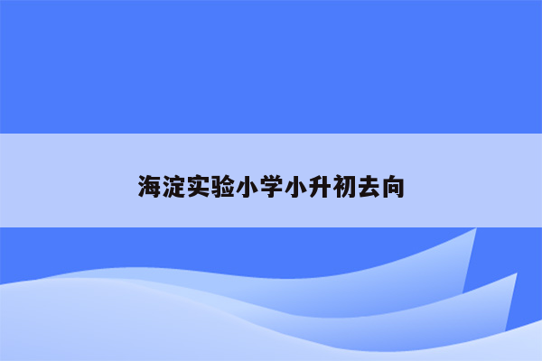 海淀实验小学小升初去向