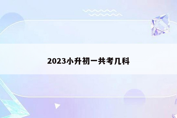 2023小升初一共考几科