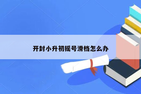 开封小升初摇号滑档怎么办